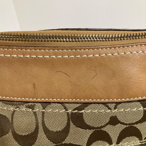 Vintage Coach Signature Crossbody Bag Canvas Leather 10403 Flaw - Picture 3 of 12